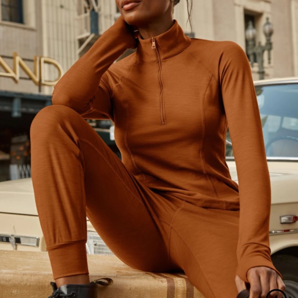 Beyond Yoga Heather Rib Take A Hike Zip Pullover